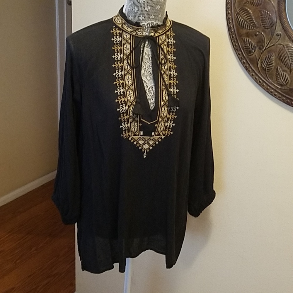 Ralph Lauren Black Gauze  Cotton Top💕